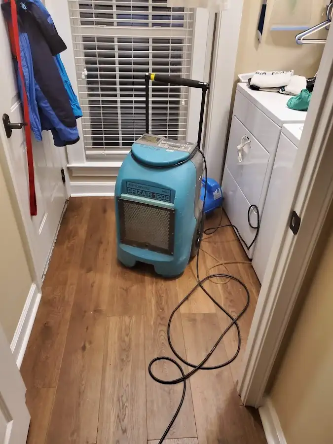 Commercial dehumidifier deployed for Flood Damage Cleanup in Sunnyside